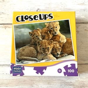 NEW 100pc Puzzle Never Opened Kids Adults Baby Lions Cats Mega Close Ups Toys